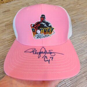 Roger Clemens Rocket Man Autographed Hat Pink/White Unisex NWOT